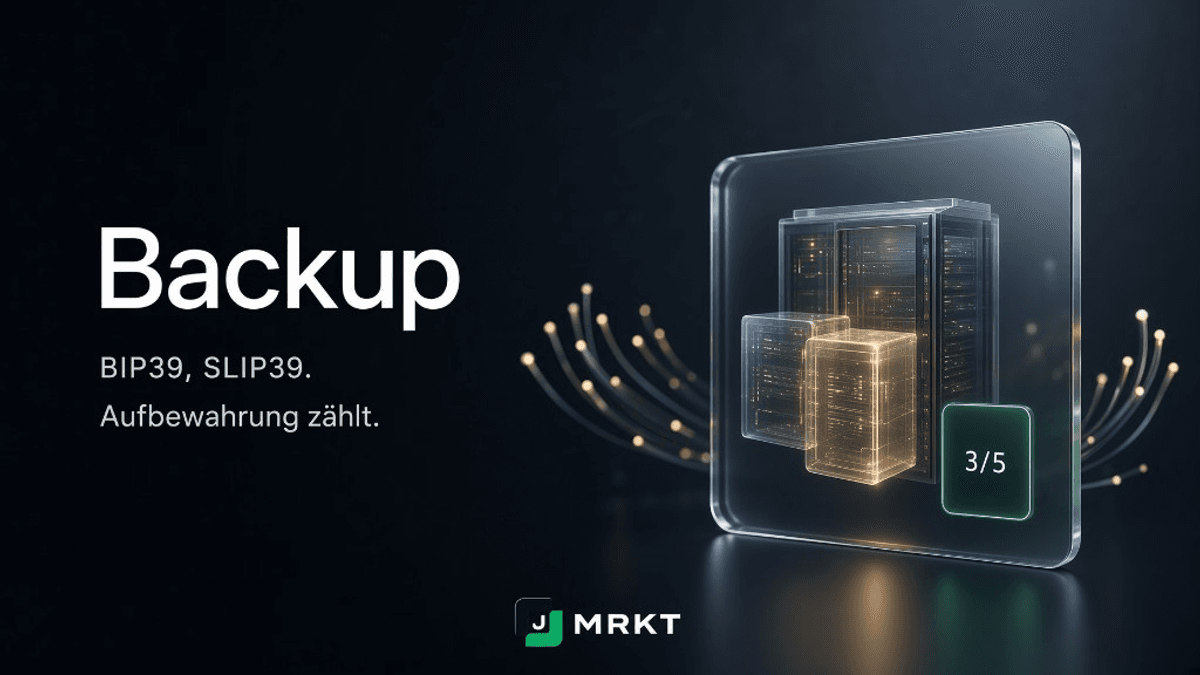 Magazin-Cover Backup: Glas-Panel mit Seed-Schema und 3/5 — Illustration, kein Produktfoto